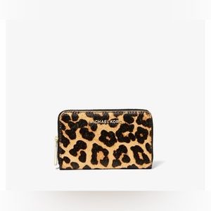 Michael Kors Small Leopard-Print Calf Hair Wallet